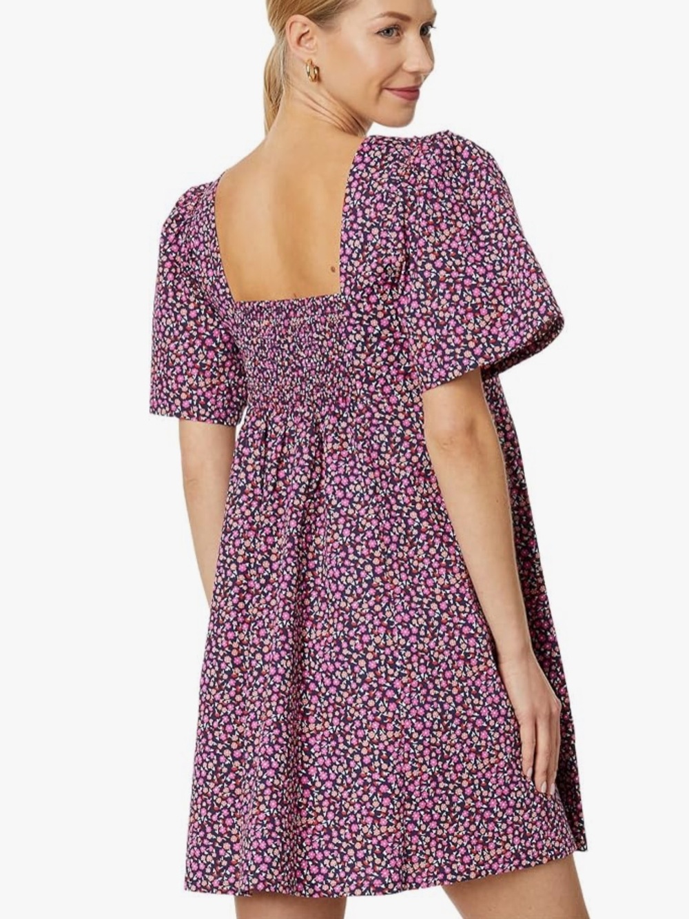 Draper James Dottie Babydoll Shift Dress Women XS Nassau Multi Navy Floral Print - Picture 14 of 14
